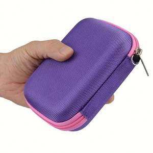 Estuche de Viaje para Cosméticos con Cierre y Hebilla, Resistente a Arañazos, Morado, Redondo, Rígido, Protector, de EVA, para Aceites Esenciales - Product Image 1