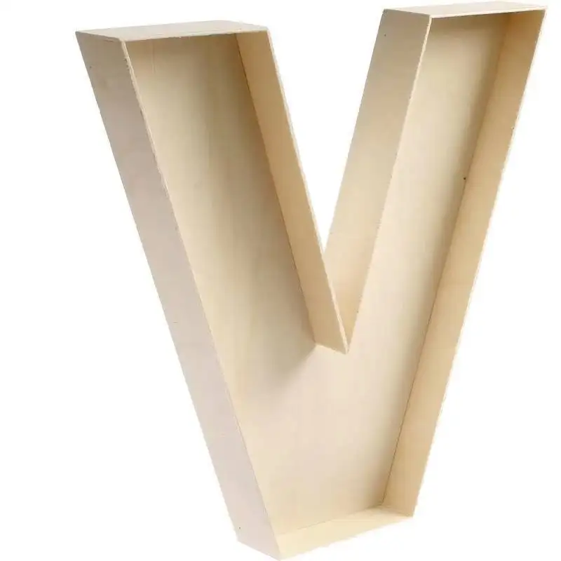 Lettere dell'alfabeto in legno 3D lettere ricaricabili in legno per la decorazione