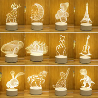 Galaxy Unicorn Sensor de movimiento personalizado Madera LED Pato Gato Proyector Luz de noche Lámparas de mesa recargables modernas para Hotel Hogar