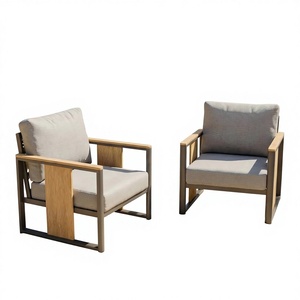 Ensemble de canapé deux places en aluminium ZANDOR pour extérieur, avec coussins épais lavables, pour patio, véranda, terrasse, jardin - Product Image 1