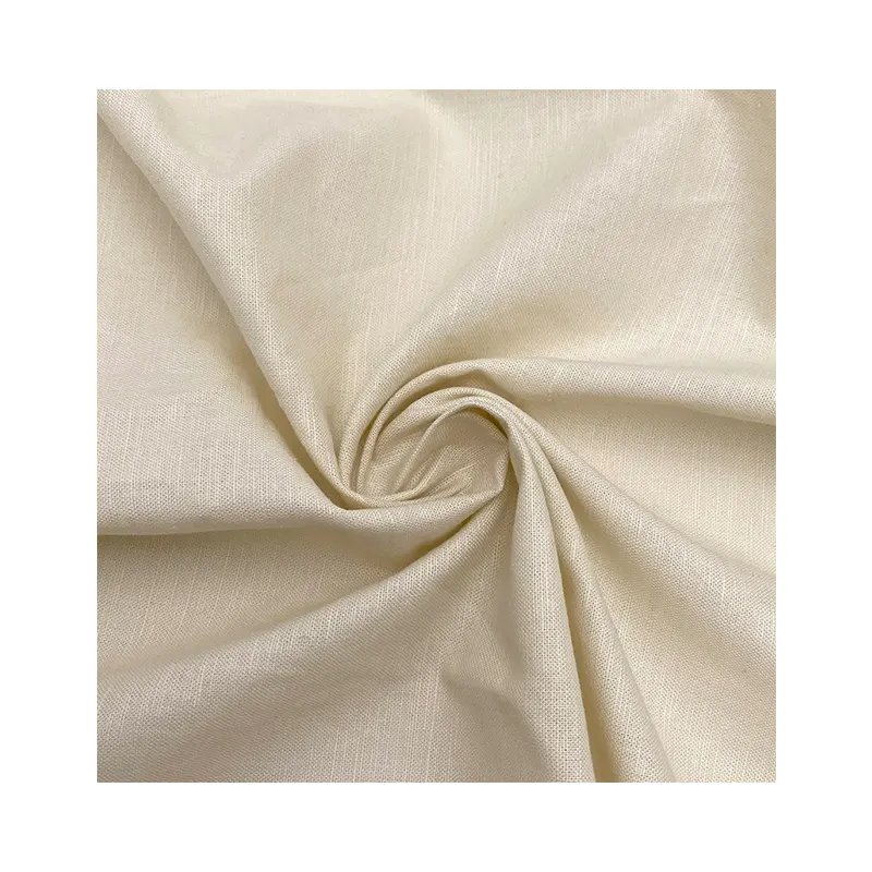 Linen Cotton Blended Fabric Factory supply Wholesale 150gsm Woven For Clothing Cotton Linen