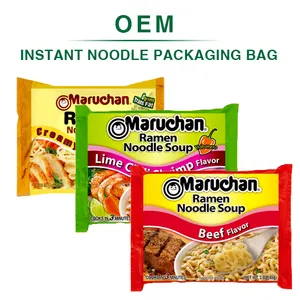 Custom Shape Printed Aluminum Foil Plastic 85G Side Gusset Seal Storage Pouch Food Instant Noodle Packaging Bag