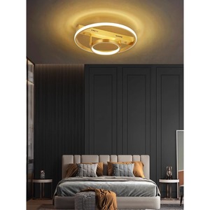 All-Copper Circular LED Ceiling <b>Light</b> High-End Modern Minimalist Style for Master Bedroom <b>Dining</b>/Study Room Lighting Fixture - Product Image 3