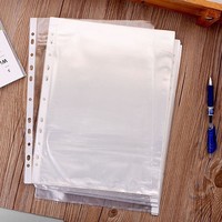 100 pochettes perforées A4 transparentes ultra-fines à 11 trous pour classement de documents à feuilles mobiles