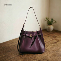Nouveau Sac en Cuir Véritable 2026 – Simplicité Urbaine, Grande Capacité, Sac à Main en Cuir de Vachette, Sac Seau Portable de Luxe Décontracté pour Femme