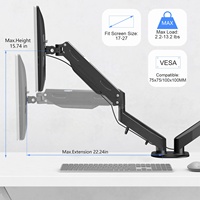MD81SP 17 "-27" 6kg Ressort à gaz Double bras de moniteur Support de bureau Double écran de moniteur Support pour ordinateur Support VESA