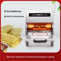 Machine à sceller manuelle 220V pour boîtes à lunch en aluminium, conteneurs thermiques et emballages jetables en aluminium/papier