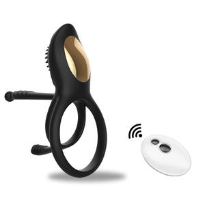 男性用シリコーン振動コックリングペニスリング遅延射精男性大人のおもちゃ - Product Image 1