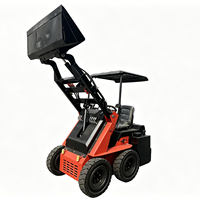 Mini Skid Steer Front Loader Backhoe Loader Crawler Loader Stump Grinder Bertenaga Bensin 4 Roda Penggerak Mesin Euro5/EPA 0.2 Ton