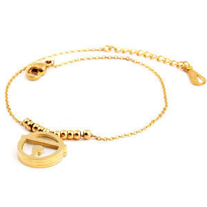 Bracelet à breloques tendance en alliage de zinc or rose avec incrustation de coquillages ronds, bijou cadeau - Product Image 5
