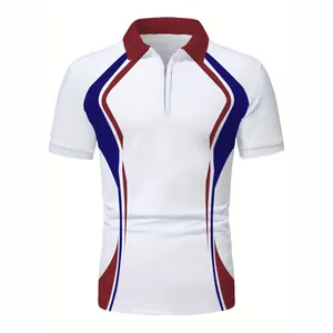 Custom T-Shirt Men's Golf Polos Tee Shirts Camisas Para Hombres Short-sleeved Zipper Polo Shirts