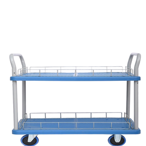 프리미엄 2 3단 플랫폼 유틸리티 카트(크롬 와이어 레일 포함) 이동식 보관 트롤리, 의료 및 상업용 도구 사용을 위한 OEM 제품 - Product Image 3
