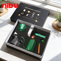 Ensemble de moulin à café manuel NIBU, outils de préparation de café écologiques, coffret cadeau, kit pour débutants et professionnels
