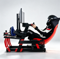 Structure de simulation de course en aluminium 4080, configuration de simulation de course FGT de niveau supérieur avec support de volant de jeu réglable multi-angles