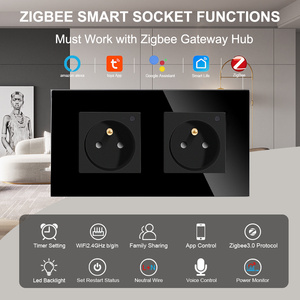 Zócalo ZigBee Smart FR, monitor de rendimiento de Oulets franceses de pared de doble enchufe, funciona con Google Home Smart Life Alexa - Product Image 5