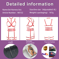 Pakaian Fetish Bdsm Korset Sabuk Goth Harness Kaki Bra Wanita Seksi Elastis Berongga Lingerie Bondage Seluruh Tubuh N0102