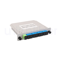 Alta calidad FTTH fibra óptica 1X8 1X16 PLC Splitter Lgx Box Cassette tipo de inserción de tarjeta con conector SC APC/UPC
