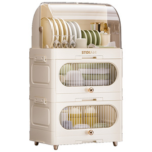 Boîte de Rangement de Cuisine en Plastique Multicouche à Usage Domestique pour Ustensiles Bols Séchoir à Baguettes Bacs pour Vaisselle - Product Image 5