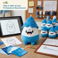 Peluche personnalisée ultra douce en polaire, motif goutte d'eau, personnage abstrait, avec boucle de suspension, rembourrage en coton PP, OEM ODM