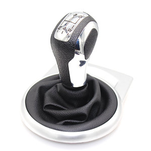 Poignée de levier de vitesse en cuir, cadre argenté, ajustement ergonomique pour Peugeot Citron C4 MK1 - Product Image 1
