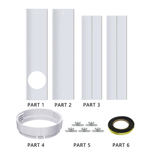 Kit de joint de fenêtre pour climatiseur portable universel réglable en PVC à <span class=keywords><strong>bouche</strong></span> ronde 26,37-86,6 POUCES 4 PIÈCES - Product Image 2