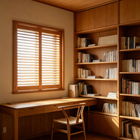 Persianas de Madera Maciza de Tilo Real de Primera Calidad, Persianas Manuales para Ventanas, Persianas de Madera Hechas a Mano con Tamaño Personalizado