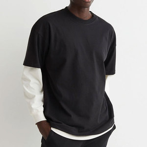 T-shirts Vintage Streetwear Designer Coupe Boxy Épaules Tombantes Col Rond Uni Grammage Lourd Oversize Fabricant - Product Image 3