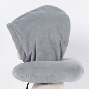 Zxx Factory Direct Creative Hooded U-Shaped Solid Color Travel Head and Neck Office <b>Nap</b> <b>Pillow</b> Set - Product Image 6