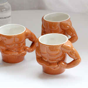 Creativity Beefcake Irregular Ceramic Cup Recyclable Sublimation Coffee Man <strong>marvel</strong> Handle Muscle <strong>Mug</strong> - Product Image 1
