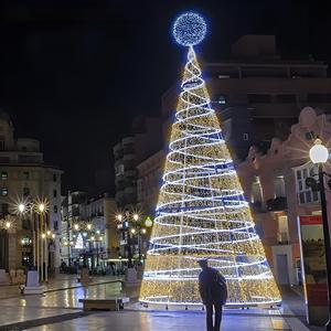 Đèn trang trí cây thông Noel hình xoắn ốc LED trắng lớn, đạt chuẩn chống nước IP44, dùng cho ngoài trời, vườn, trung tâm thương mại, công viên, quảng trường, sự kiện. - Product Image 5