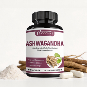 Cápsulas de <span class=keywords><strong>Ashwagandha</strong></span> de Força Extra com Cúrcuma, Rhodiola, Gengibre e Pimenta Preta para Apoio à Energia, Humor, Sistema Imunológico e Estresse - Product Image 1