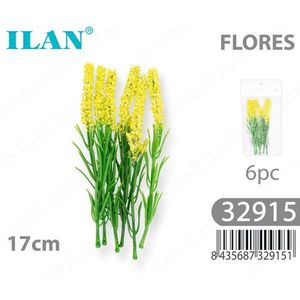 ILAN Fiori Artificiali 17cm 6 Pezzi Gialli Fiori Secchi per Decorazione - Product Image 3