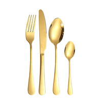 Ensemble de couverts en acier inoxydable 24 pièces, style occidental américain, couteau à steak, fourchette, cuillère, portable et pliable