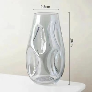 Jarrón de cristal minimalista de estilo europeo, jarrón irregular, decoración, arreglo floral, decoración transparente - Product Image 6