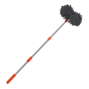 Rotating Dual Head <b>Car</b> Wash <b>Mop</b> With Telescopic Handle Soft Chenille Bristles For Vehicle <b>Cleaning</b> - Product Image 2