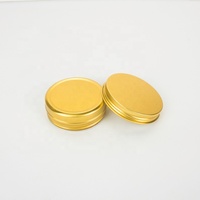 Boîte de conserve ronde en métal doré de 2 oz avec couvercle à vis 60ml 60g Pommade Huile Plume Crème Stockage Conteneur en aluminium Boîte en fer blanc