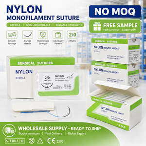 Sutures non résorbables en monofilament de nylon avec aiguille stérile, fourniture d'usine, pour usage vétérinaire et clinique - Product Image 4