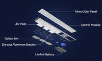 Prix de gros tout en deux lampadaire solaire 90w 3000w lampadaire solaire led extérieur avec caméra de vidéosurveillance