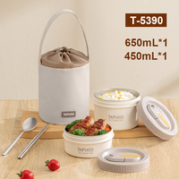 Ensemble de boîtes à repas isothermes en acier inoxydable 18/10 à double paroi, chauffables, pour les travailleurs de bureau, utilisation en extérieur, micro-ondable