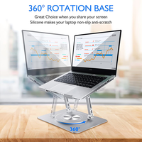 Support d'ordinateur portable pliable en alliage d'aluminium au design moderne avec rotation réglable à 360° pour bureau