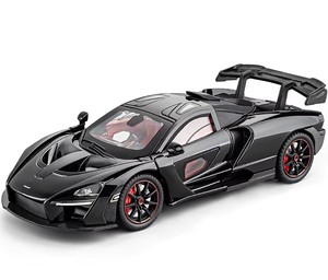 Modèle de voiture de sport <span class=keywords><strong>McLaren</strong></span> <span class=keywords><strong>Senna</strong></span> à l'échelle 1:24 avec simulation de son et de lumière, cadeau pour enfants, voiture miniature à rétrofriction en métal moulé sous pression - Product Image 2