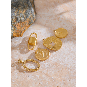 Pendentif en acier inoxydable JINYOU 0001 en forme de cœur, accessoires de fabrication de bijoux faits à la main, accessoires de bijoux <span class=keywords><strong>pour</strong></span> femmes - Product Image 5