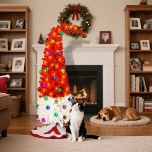 Chất Lượng Cao Cá Nhân Linh Hoạt Màu Đỏ Trắng Hay Quái Nhân Tạo Cây Giáng Sinh 5ft Bền Bendable Chi Nhánh Cho Giáng Sinh - Product Image 6