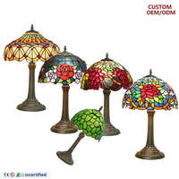Lampe de table classique européenne pour hôtel et bar, en verre teinté, lampe de bureau décorative, lampe de table personnalisée, vente en gros d'usine
