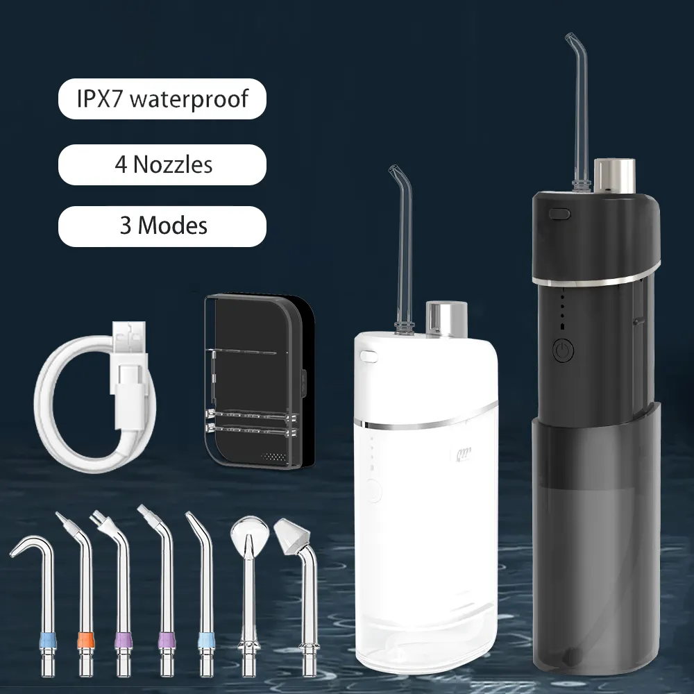 Mini Handheld Dental Teeth Cleaner Power Travel Air Pick Flosser Waterproof Rechargeable Cordless Flossing Oral Water Irrigator