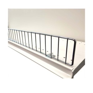 Valla para estante de góndola directa de accesorios de tienda, labio frontal de alambre para estantes de góndola, 36 "L X 3" H cromado - Product Image 4