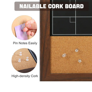 Marco marrón rústico 18 "X 24" Tablón de anuncios Calendario magnético Pizarra Calendario Corkboard Combo - Product Image 3