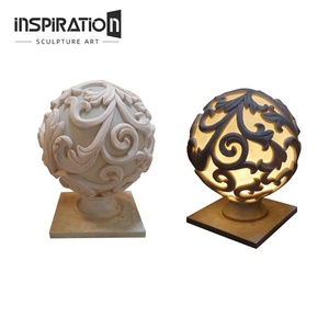 INInspiration art sculpture fabricant <span class=keywords><strong>jardin</strong></span> lampe porte poste rond lumière artificielle grès <span class=keywords><strong>jardin</strong></span> boule lampes - Product Image 3