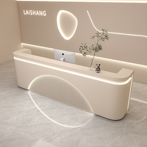 Mostrador de recepción de MDF multiusos para empresas de salones de belleza Instituciones de formación artística Tiendas minoristas Hoteles Centros comerciales - Product Image 1
