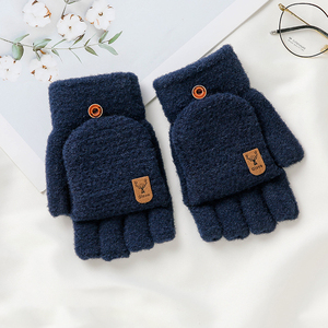 Guantes de punto personalizados, suaves y afelpados, diseño de invierno, convertibles en mitones, para viaje, cálidos, con tapa abatible, sin dedos, para hombre - Product Image 6